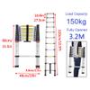 Hediy Aluminum Telescopic Extension Straight Ladder (3.2M/10.5 ft Telescopic) EN131 Certified 330 lb Load Capacity view 3