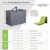 Cuddly Nest Folding Mattress Storage Bag - Heavy Duty Carry Case for Tri-Fold Guest Bed (Fits 6" Twin & Twin XL Mattress,Grey) view 2