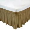 Amuze Bedding Wrap Around Bed Skirts, Easy On/Easy Off 100% Organic Cotton Elastic,400 Thread Count,Solid Dust Ruffled Bed Skirt- Bed Wrap with 15 Inch Tailored Drop,(Twin/Full,Taupe) view 1