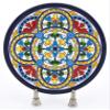 ART ESCUDELLERS Wall Plate Model 22, Decorative Ceramic Plate for Hanging Handpainted with The Dry Rope (cuerda seca) Technique Blue. 17cm Diameter. view 3