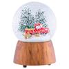 Red Truck With Dogs Cherry Woodgrain 6 x 4 Resin and Metal Holiday Musical Snow Globe view 1