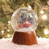 Red Truck With Dogs Cherry Woodgrain 6 x 4 Resin and Metal Holiday Musical Snow Globe view 2