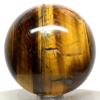 52mm Golden/Yellow Tiger's Eye Sphere Polished Natural Gemstone Hawk's Eye Crystal Mineral Ball - Africa + Stand view 1