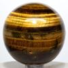 52mm Golden/Yellow Tiger's Eye Sphere Polished Natural Gemstone Hawk's Eye Crystal Mineral Ball - Africa + Stand view 2