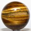 52mm Golden/Yellow Tiger's Eye Sphere Polished Natural Gemstone Hawk's Eye Crystal Mineral Ball - Africa + Stand view 3