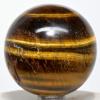 52mm Golden/Yellow Tiger's Eye Sphere Polished Natural Gemstone Hawk's Eye Crystal Mineral Ball - Africa + Stand view 4