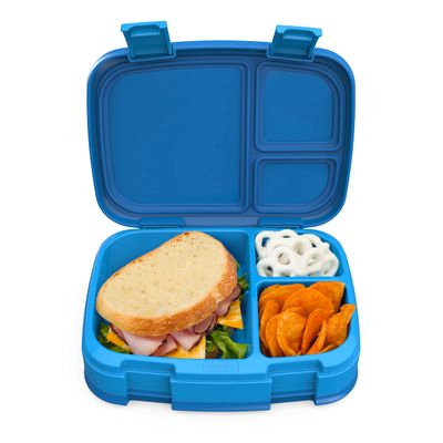 Bentgo Fresh Leak-Proof, Versatile 4-Compartment Bento-Style Lunch Box with Removable Divider, Portion-Controlled Meals for Teens and Adults On-The-Go BPA-Free, Food-Safe Materials (Blue)