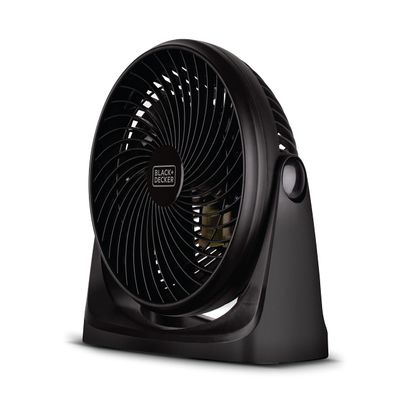 BLACK+DECKER 7-Inch Portable Turbo Fan, 3-Speed Settings, Desktop Personal Cooling for Table with 90 Tilt Angle Fan Head, Lightweight for Bedroom or Office, BFTU107, Black