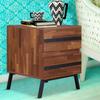 Benjara, Brown and Black Benzara Wooden End Table with Angled Leg Support view 2