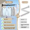 Bakala Clothes Drying Rack Foldable, Laundry Drying Rack Clothing Wall Mounted, Clothing Racks for Hanging Clothes, Heavy-duty Space Saving Hanger,Retractable,Expandable,Collapsible, 64" (Hooks,Black) view 2