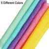 5 Pcs Exfoliating Washcloth Towel, Japanese Exfoliating Cloth for Shower, Body Back Scrubber Bath Towel, Korean Net Sponge Nylon Bath Cloths Skin Loofah Wash Scrub Towels for Women (5 Colors) view 2