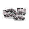 SUMEET Stainless Steel Royal Dinner Set (24 Pieces, Silver), Solid, Geometric view 1