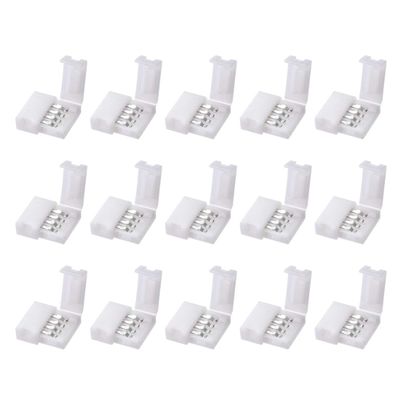 uxcell 15Pcs 10mm 4P LED Strip Connector Solderless for 5050 Strip to Strip