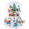 Musical Village Rotating Train White 6 inch Resin Holiday Wind Up Snow Dome view 4