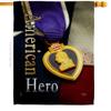 Breeze Decor H108407-P3 Purple Heart Hero Americana Military Impressions Decorative Vertical 28" x 40" House Flag view 1