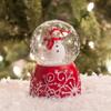 Holiday Red Glitterdome 4.75 x 3.25 Resin 80MM Snow Globe Plays Jingle Bells view 2