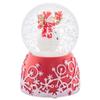 Holiday Red Glitterdome 4.75 x 3.25 Resin 80MM Snow Globe Plays Jingle Bells view 3