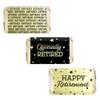 DISTINCTIVS Black and Gold Retirement Mini Candy Bar Wrappers  42 Stickers, Shiny Gold Foil Labels for Retirement Party Favors, Candy Buffet, and Decorations view 1
