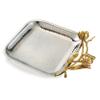 "Elegance Butterfly Square Tray, 6.5"", Silver/Gold" (70068) view 1