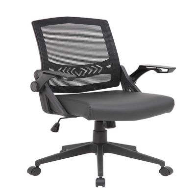 Boss Office Products Task Chair with Flip Arms, Black, 26.5"" d x 24"" w x 39.5"" h
