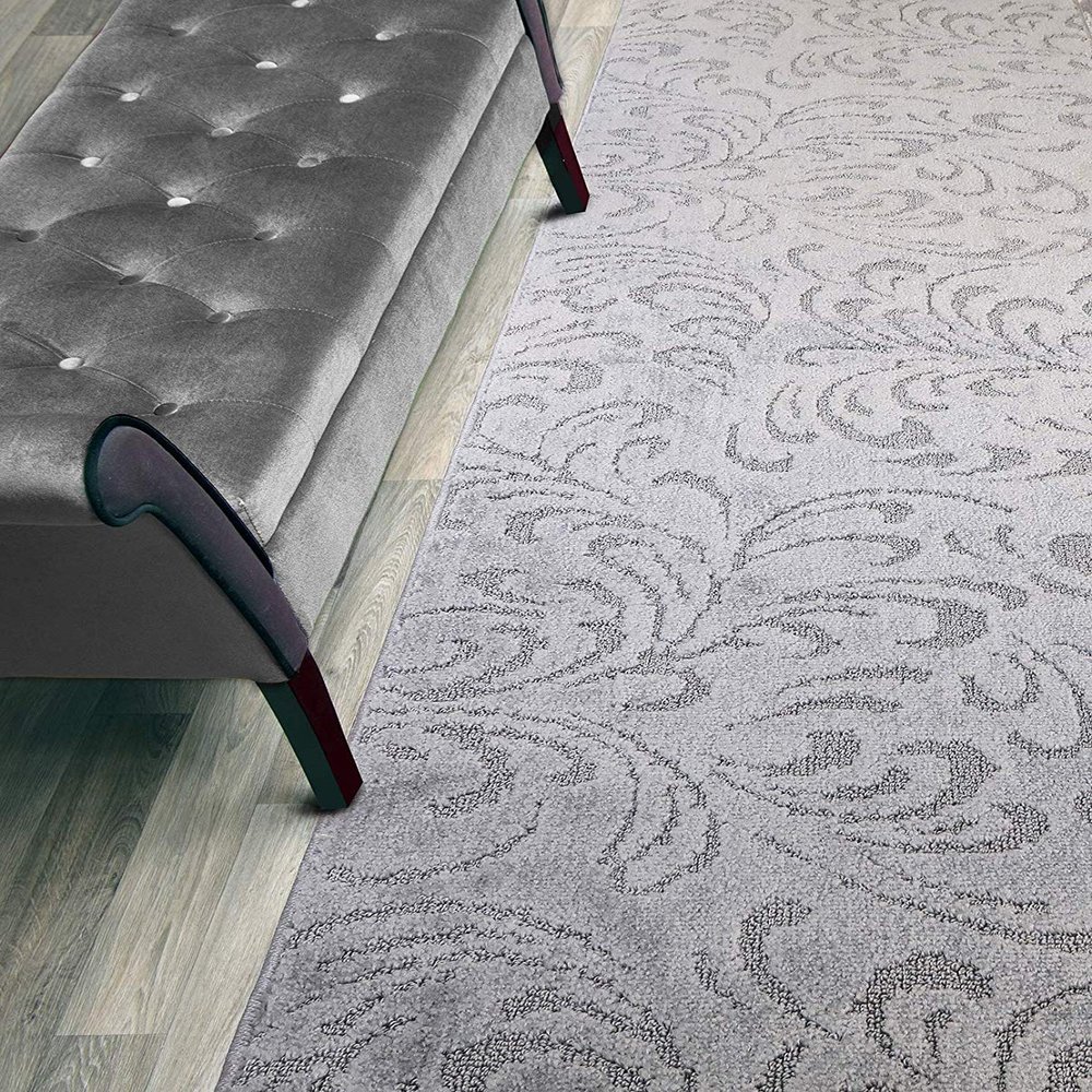 20 FT Grey Extra Long Hallway Runner Rug, Non Slip Washable Indoor Carpet 2'2" x 20' for Bathroom, Entryway, or Living Room! Farmhouse Floor Mat, Custom Lenght