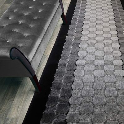 12 ft Long Non-Slip Washable Carpet Runner Rug with Rubber Backing, Custom Floor Mat for Kitchen Hallway Stairs Bedroom Bathroom Entryway, Checkered Black - Grey, Your Choice of Length, (26" X 12')