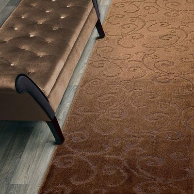 15 Ft Extra Long Non-Slip Washable Carpet Runner Rug with Rubber Backing (26" X 15'), Custom Floor Mat for Kitchen Hallway Stairs Bedroom Bathroom Entryway, Your Choice of Length, Scroll Brown