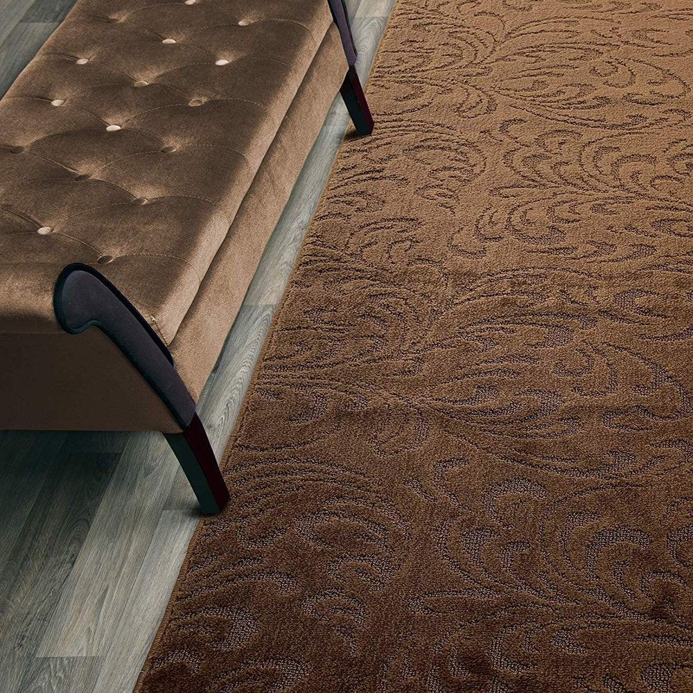 15 FT Long Carpet Runner Rug with Rubber Backing, Non-Slip Washable Brown (26" X 15'), Custom Floor Mat for Kitchen Hallway Stairs Bedroom Bathroom Entryway, Your Choice of Length, Floral Pattern