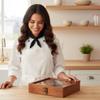 Creation India Craft Wooden Spice Box, Masala Container, Condiments Storage Case for Kitchen, Multipurpose Decorative Box - Indian Rosewood Crafted view 4