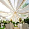 AK TRADING CO. 120" Wide (10Ft Wide) IFR Voile Ceiling Drapes Sheer Curtain Panels with 4" Pocket for Wedding Venues, Banquet Halls, Corporate Events & Photobooth - White, 10 ft x 20 ft view 1