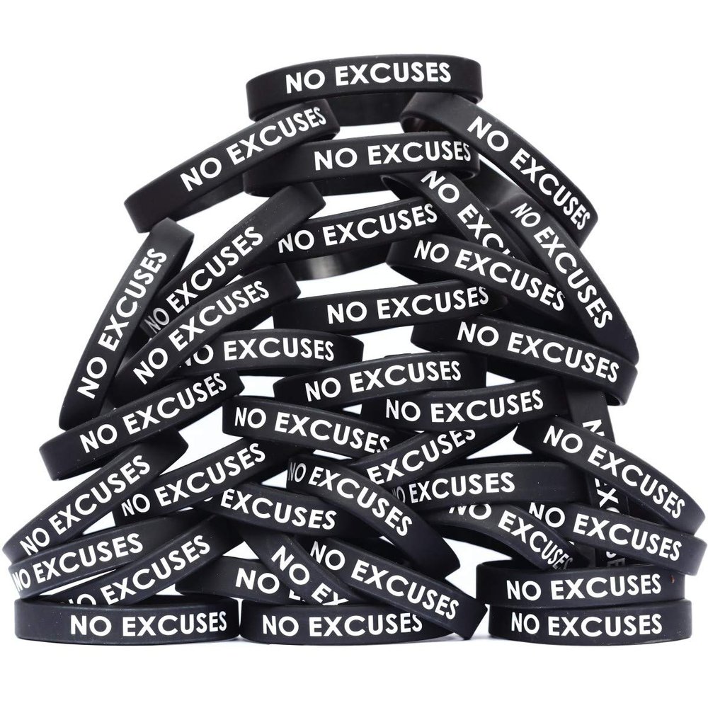 SayitBands Fifty (50) No Excuses Wristbands