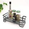 Decorative Metal Kitchen Counter Seasonings & Spices Organizer Tray, Tabletop Condiment Storage Caddy, Succulent Planter Display Rack (Industrial Grey/Gray) view 2