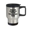 Acoustic Bass Guitar Player Travel Mug Musician Insulated Lid Funny Gift Idea Car Coffee Tea Commuter view 2