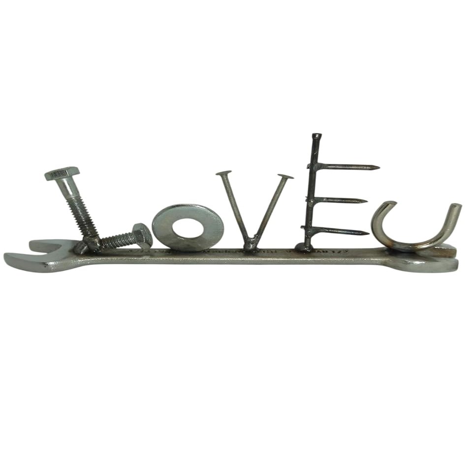 Love U Valentine Gift, tiny wrench, metal tool, Valentines Day present