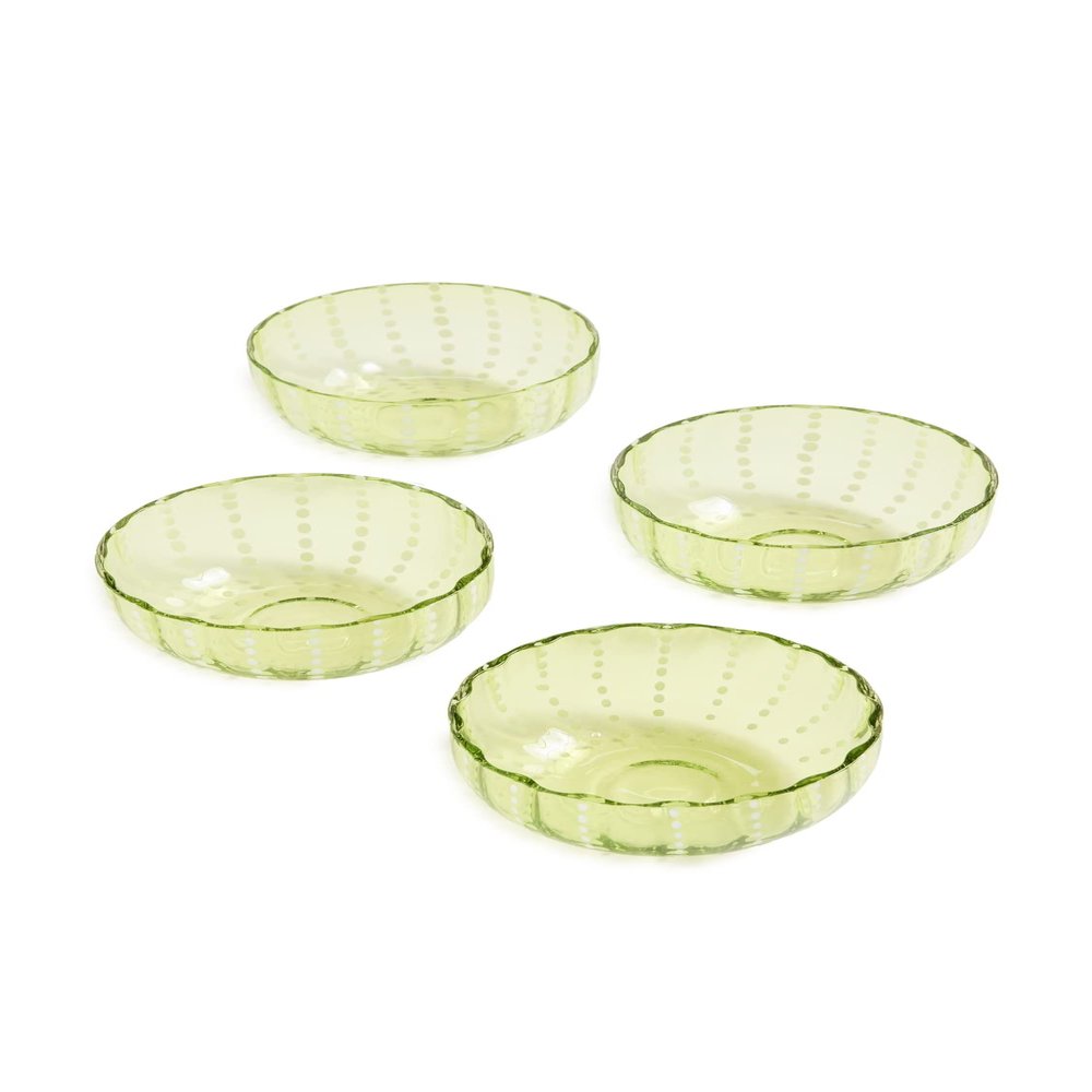 Zafferano Perle Small Bowl Set of 4, Apple Green, One Size