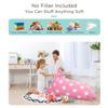 Aubliss Stuffed Animal Storage Bean Bag Chairs Cover, 50"x 35" Extra Large Bean Bags Chair for Kids & Adults, Beanbag Toy Storage for Boys Girls - Premium Cotton Canvas Pink Dot view 2