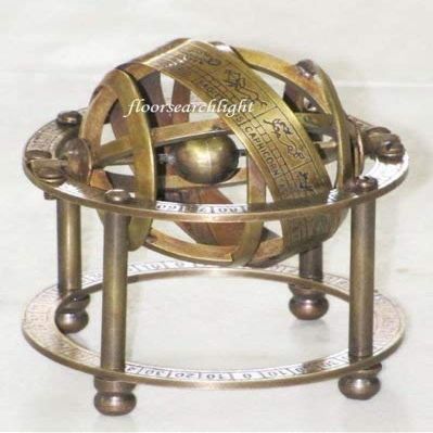 Shaheera Nautical Collectible Solid Brass Table TOP Armillary Zodiac Sphere Globe 3.5" Ht A