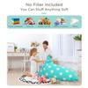 Aubliss Stuffed Animal Storage Bean Bag Chair Cover, 50"x 35" Extra Large Bean Bags for Kids & Adults, Beanbag Toy Storage for Boys Girls - Premium Cotton Canvas Aqua Dot view 2