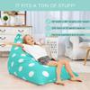 Aubliss Stuffed Animal Storage Bean Bag Chair Cover, 50"x 35" Extra Large Bean Bags for Kids & Adults, Beanbag Toy Storage for Boys Girls - Premium Cotton Canvas Aqua Dot view 4
