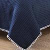 American Home Fashion Estate Collection Costa Brava Pom-pom 3-Piece Quilt Set Navy King 3 Piece view 2