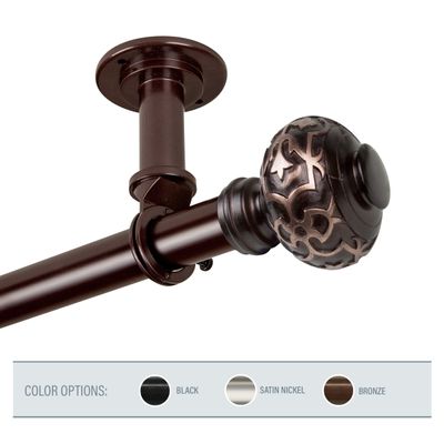 InStyleDesign Sycamore 1 inch Dia. Ceiling Curtain Rod/Room Divider Bronze 160 to 240 inches Bronze Finish