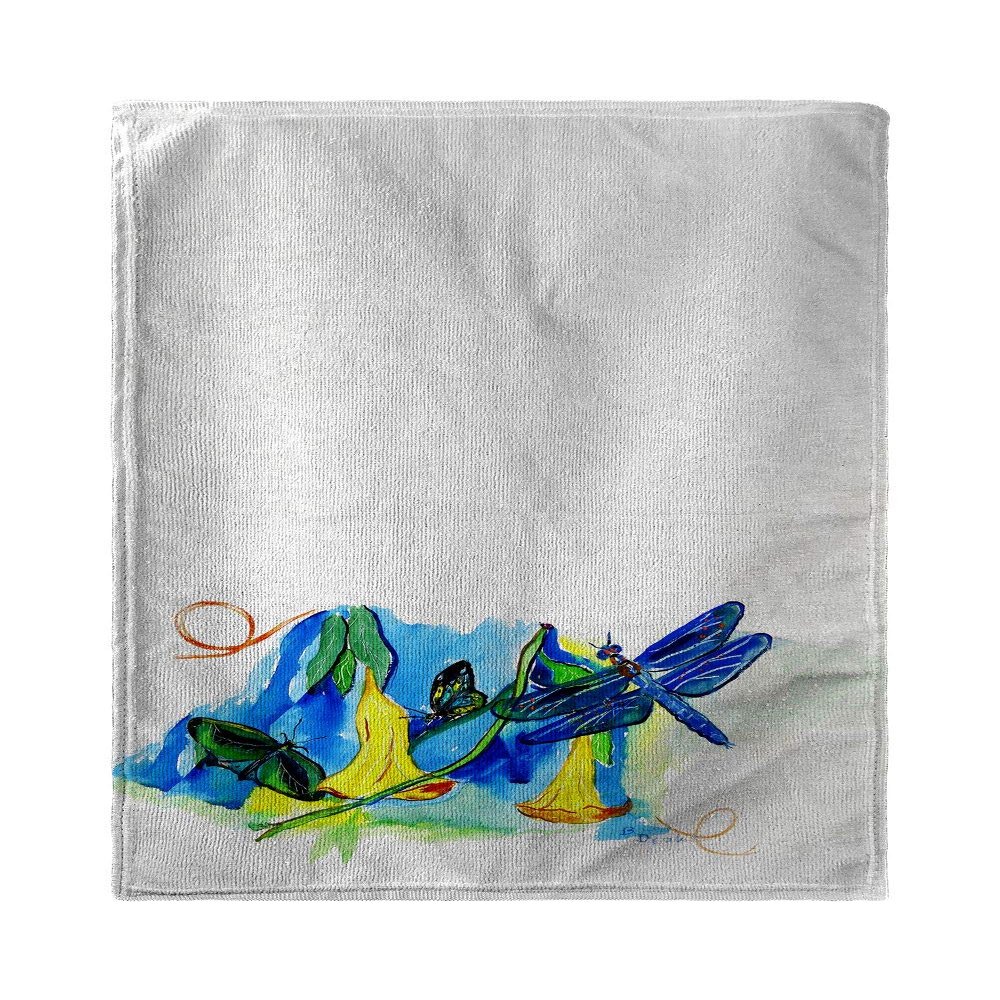 Betsy Drake Interiors Yellow Bells and Dragonfly Beach Towel