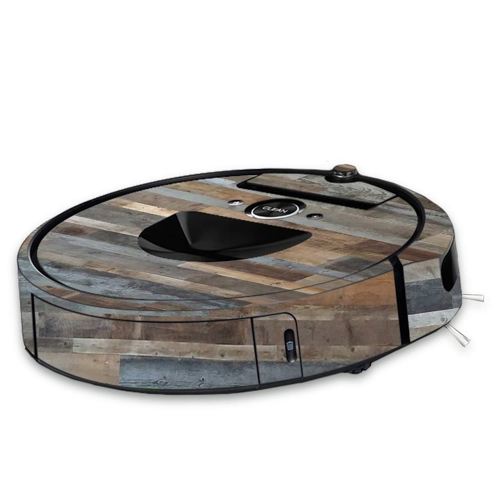 MightySkins Skin Compatible with iRobot Roomba i7 Robot Vacuum - Gray Wood | Protective, Durable, and Unique Vinyl Decal wrap Cover | Easy to Apply, Remove, and Change Styles | Made in The USA