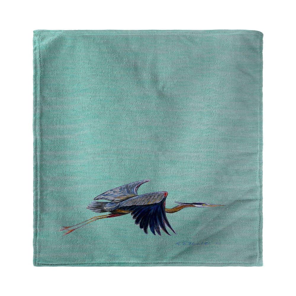 Betsy Drake Aqua Eddie's Blue Heron Kitchen Towel