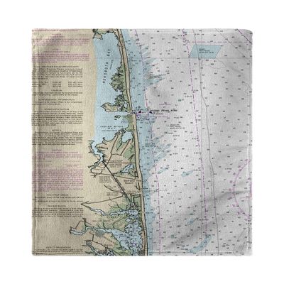 Betsy Drake Bethany Beach, DE Nautical Map Kitchen Towel