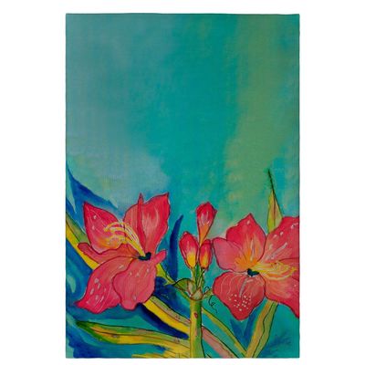 Betsy Drake Pink Amaryllis Guest Towel