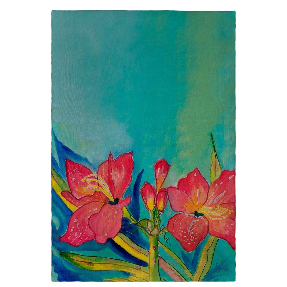 Betsy Drake Pink Amaryllis Guest Towel