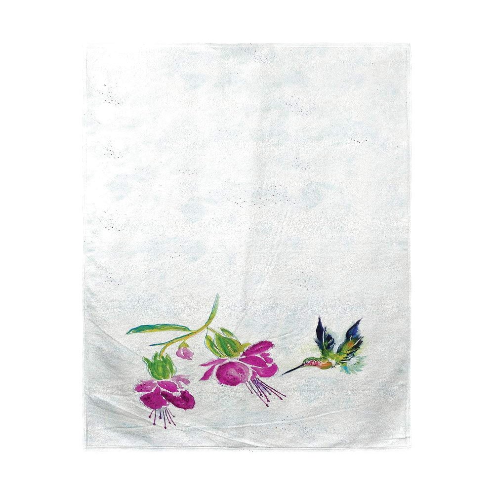 Betsy Drake Interiors Purple Hummingbird Beach Towel