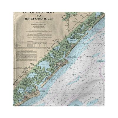 Betsy Drake Little Egg Inlet to Hereford Inlet - Avalon, NH Nautical Map Kitchen Towel