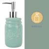 4-Piece Ceramic Mason Jar Bathroom Set (White), By Home Basics | Beautiful and Contemporary Design Bathroom Accessory Sets | Bath Accessories For Bathroom | Includes Soap Dish, Tumbler, Toothbrush Holder, and Lotion Dispenser view 2